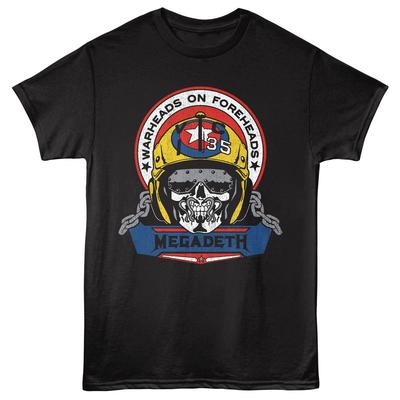 Megadeth Thrash Vic 35 Gevechtsvliegerhelm Warheads On Forheads Heren T-shirt Unisex T-shirt