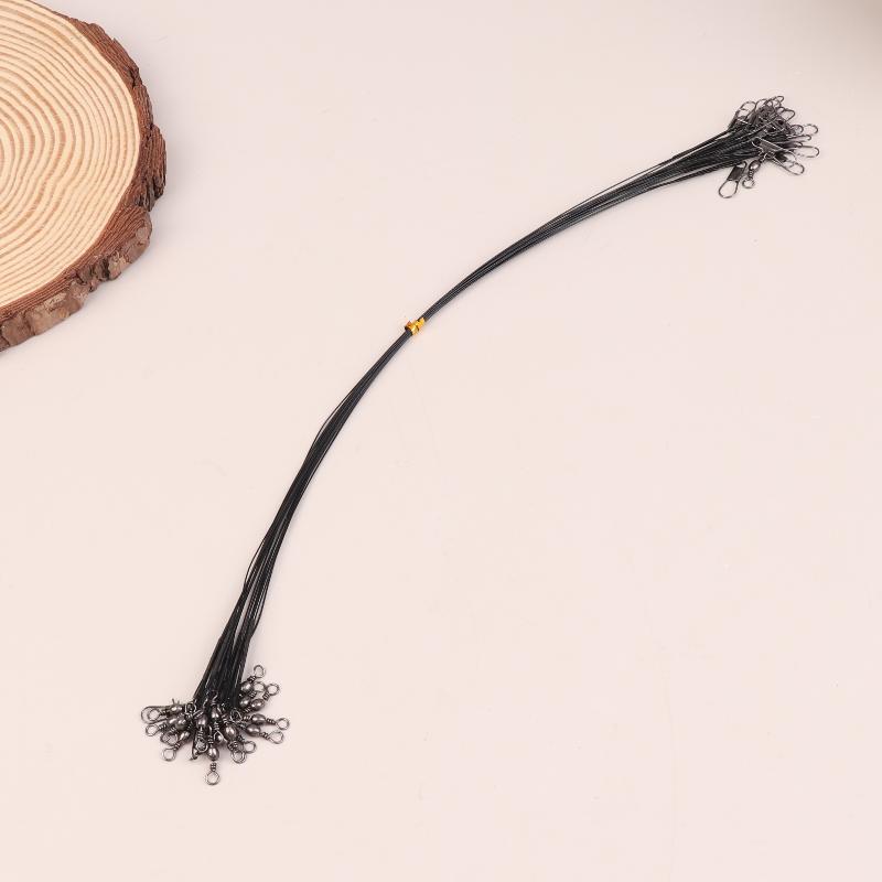 20 stk Anti-bitt Stål Fiskesene Ståltråd Fortom Med Svivel Fisketilbehør Blykjerne Fiskesene 15/20/30 cm