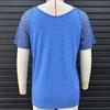 Spring and Summer Patchwork Mesh Short Sleeved Top Solid Color Casual Loose Women's T-shirts