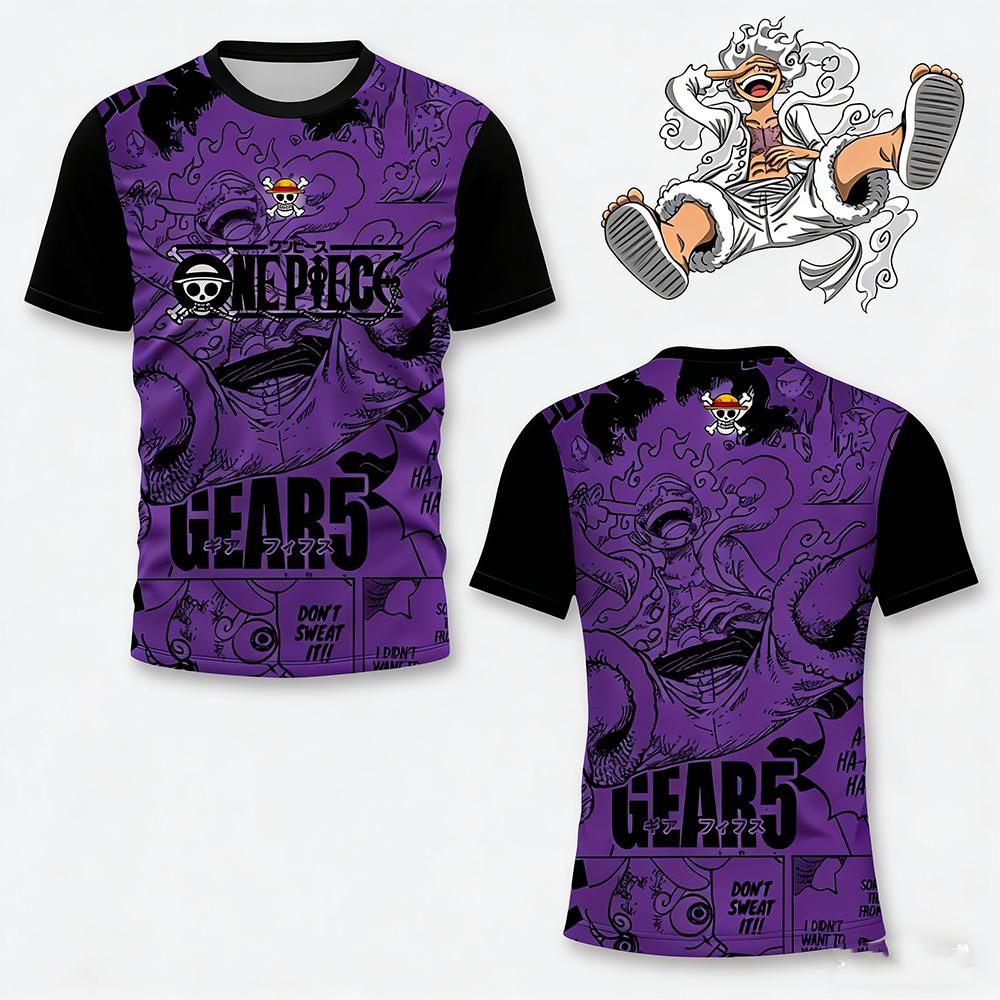 2026 One Piece Luffy Gear 5 Jersey Men 3D Printed Soccer Shirt Anime Sports Breathable Quick Dry Role Play Tops