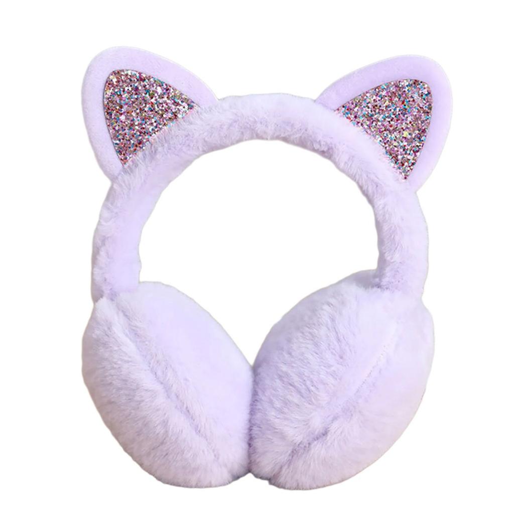 Fashionable Ear Muffs for Women Girl with Cat Ear Folding Comfortable Ear Protectors for Easy Storage Winter Headwear