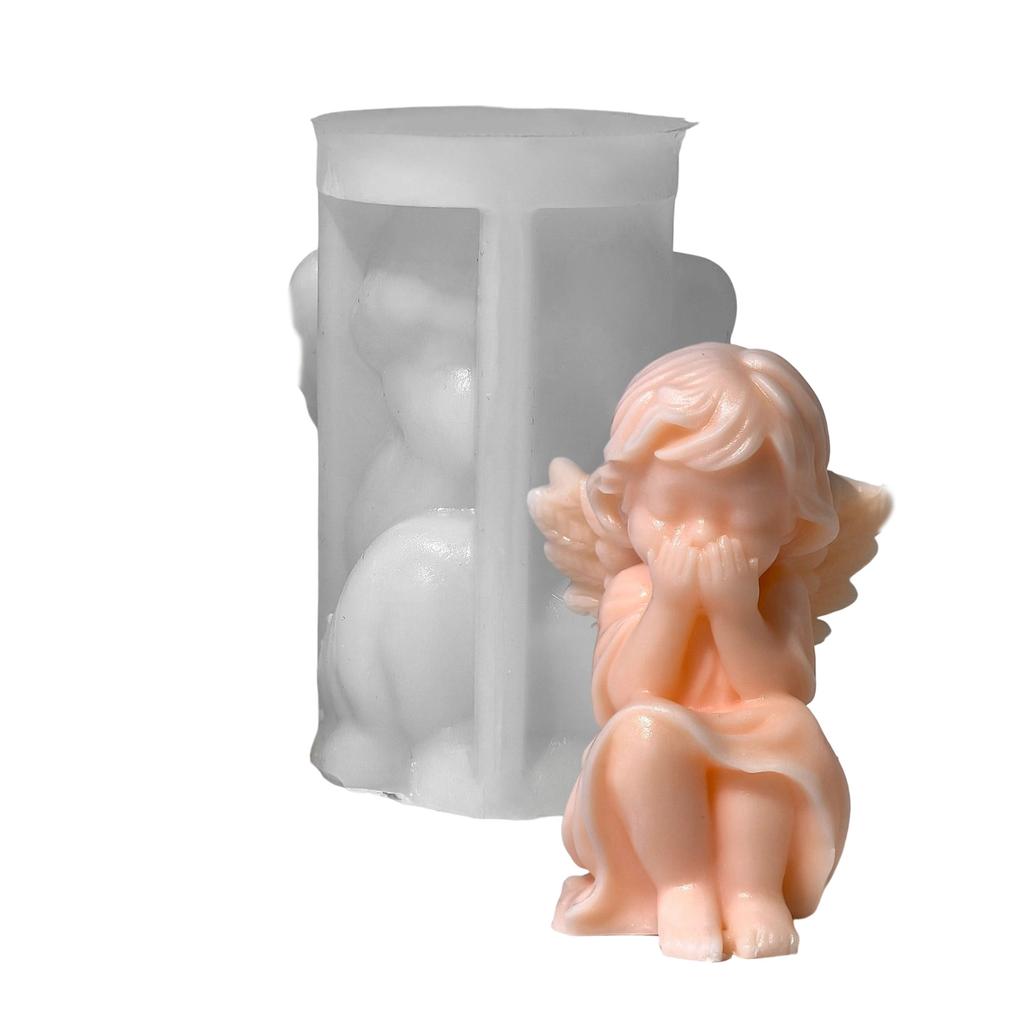 3D Angel Candle Crafting Mold Silicone Mould for Unique Handmade Crafts Epoxy Resin Desktop Decoration Making Mold