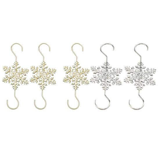 5/10Pcs Christmas Hook Snowflake Design Stainless Steel Hooks Winter Theme Home Holiday Decor Accessory
