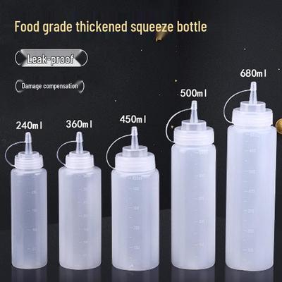 Squeeze Bottle with Scale for Ketchup, Salad Dressing, Condiments, Jam, and Sauces