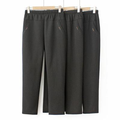 Pantalon taille haute doublé polaire pour maman - Pantalon chaud à jambe droite pour femmes âgées, parfait pour les vêtements décontractés d'automne et d'hiver