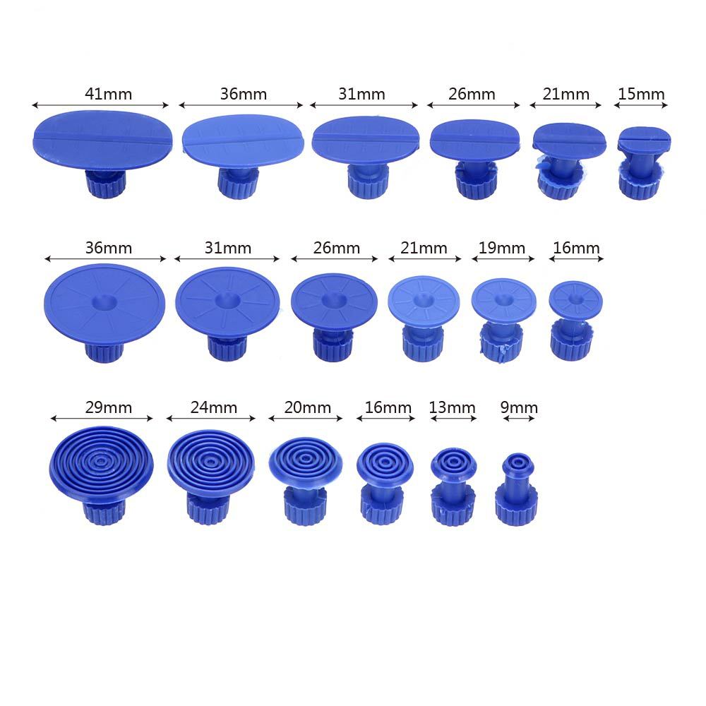 19pcs/set Universal Car Dent Puller Plastic Suction Cup For Pulling Vehicle Remove Dents Tabs Sheet Metal Repair Tool Kit