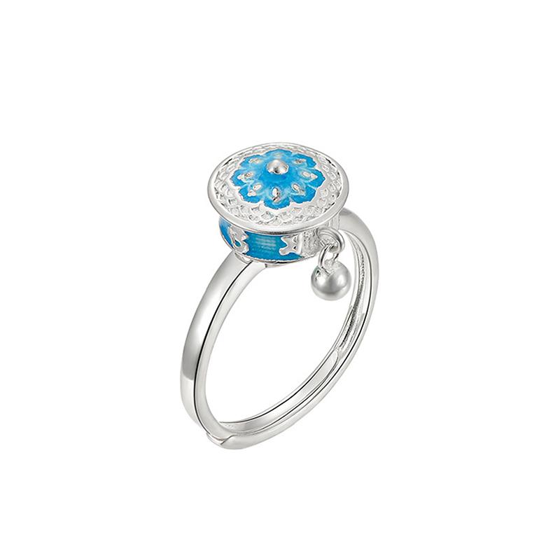 

Новый дизайн ретро-кольцо с шестью иероглифами и мантрой-спиннером, простое креативное китайское буддийское кольцо для женщин, регулируемые кольца 01