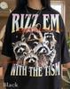 Rizz 'Em With The Tism Raccoon Retro Comfort Colors® Tshirt, Funny Trash Panda 90s Graphic Faded Tee, Meme Animal Y2K Streetwear