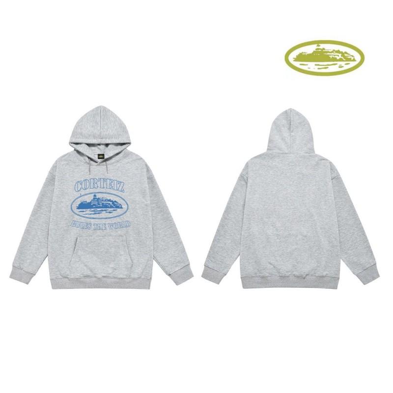 CORT Alcatraz Distressed Hoodie Men Streetwear Loose Fit Couple Sweatshirt Winter