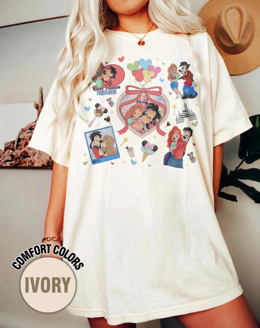 

Max and Roxane Couple Coquette Bow Shirt Best Friends Forever Tee Goofy Movie Shirt Trip Tee S