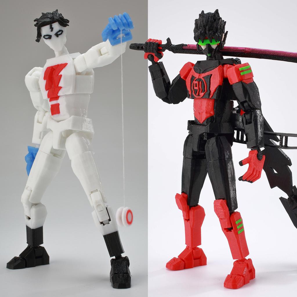 9L3D Printed NEWInvincibles Tech Jacker Titan13 Lucky13 Action Figure Dummy13 Motorcycle Multi-Jointed Collectible Model Toy T13