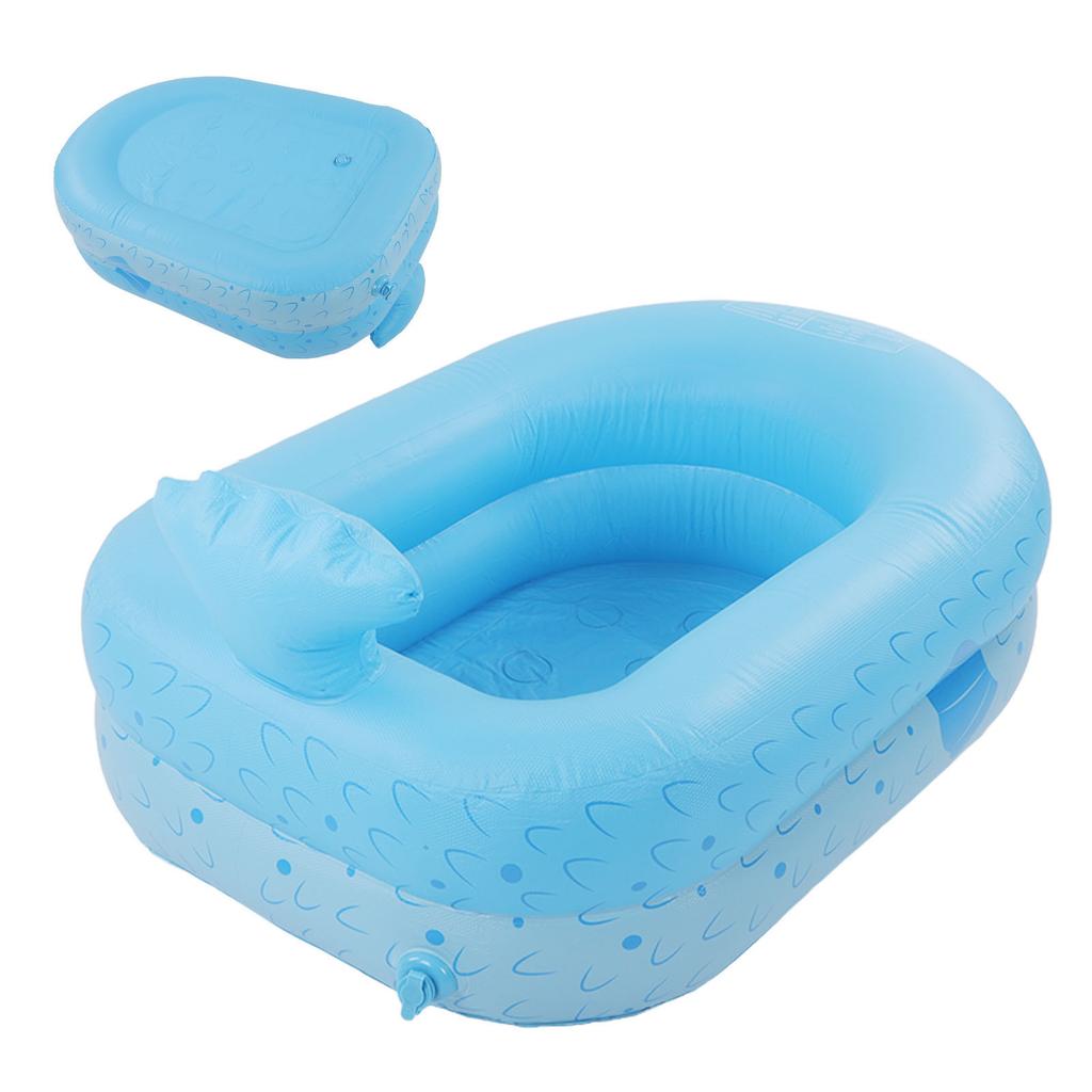 Inflatable Swimming Pool Cartoon Kiddie Blow Up Pool Household Bath Inflatable Pool Blue
