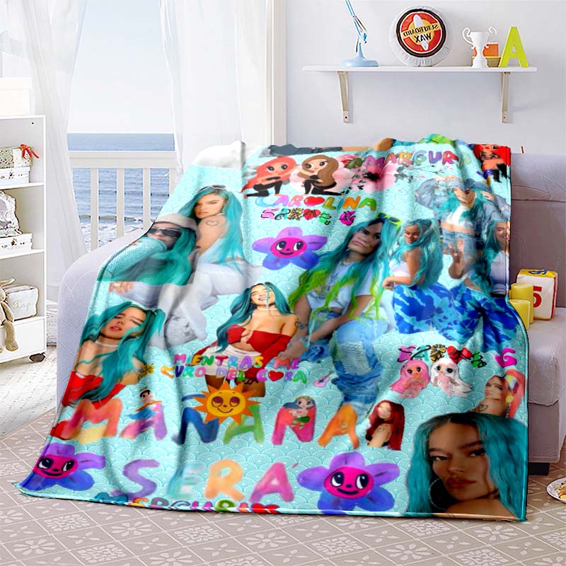 Customizable K-KAROL-G flannel blankets, perfect for autumn warmth, suitable for children and adults, and stylish K-POP shawls
