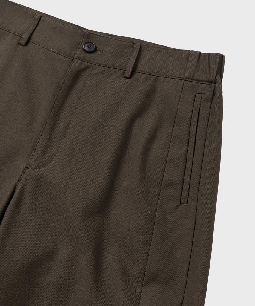 NONBLANK Curved Loose Fit Elastic Waist Slacks_Brown