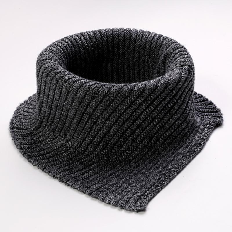 Cashmere Knitted Triangle Ring Scarf Women Autumn Winter Wool Neck Warmer Korea Fashion Neckerchief Stripe Soft Fake Collar