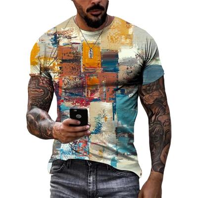 Nouvelle mode Europe et amérique rétro Graffiti hommes T-shirt tendance d'été personnalité décontractée Style de rue imprimé t-shirts à manches courtes