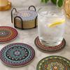 Round Cup Guard Set with Rack, 6 Piece Guard Set for Glasses and Cups, Styled Accent for Dining Tables and Coffee