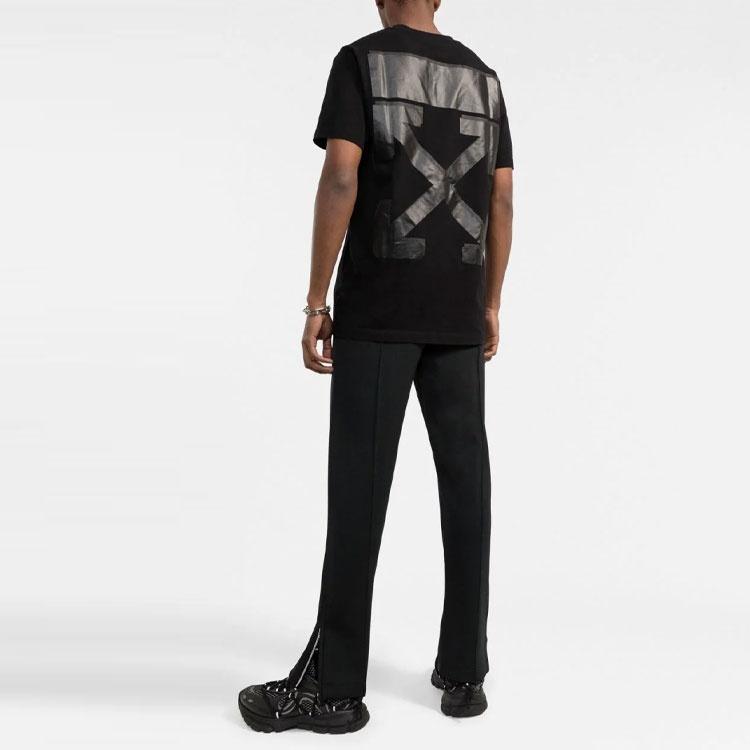 Off-White FW21 Arrow Pattern Solid Color Round Neck Short Sleeve Ordinary Version Black Men's OMAA027F21JER0071010