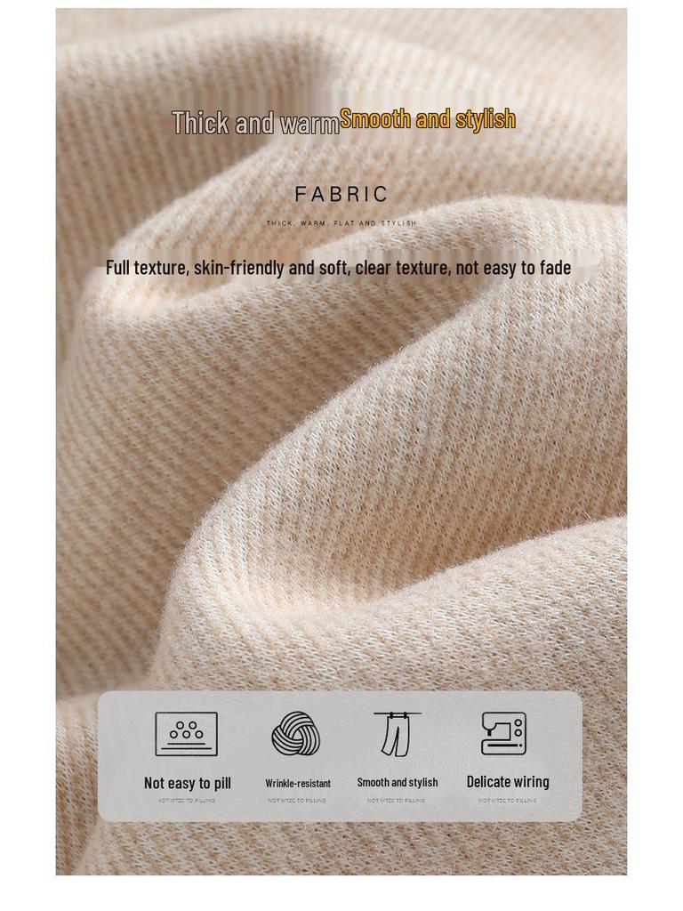 Women's 2025 Winter High-Waisted Woolen Silk Cotton Wide-Leg Pants: Loose, Warm, Drape, Hip-Covering Straight-Leg Design