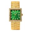 Luxury Square Quartz Watch Crystal Bezel Textured Dial Vintage Carved Metal Bracelet Waterproof Daily Dress Watch for Men Women Couple Matching Watch