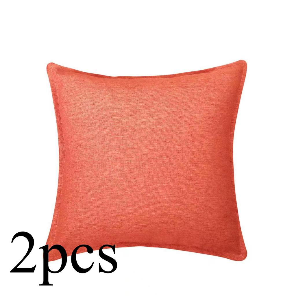 2 STÜCKE/SET Streng Ausgewähltes Kissen mit Saum in Leinenoptik, Kissenbezug für Wohnzimmer, Sofa, Bettwäsche, Unifarbener Kissenbezug ohne Kissenfüllung