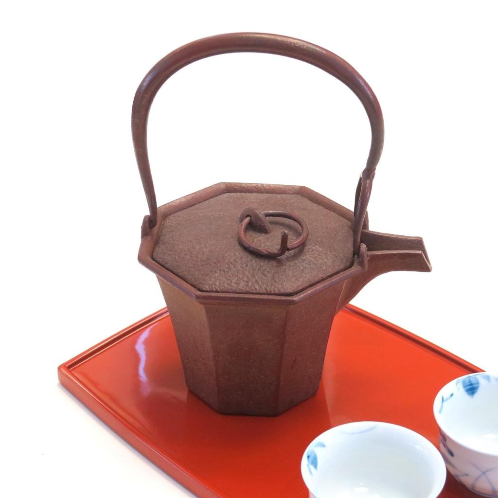Takaoka Copperware Kita Shobei Hot 250ml Takaoka Iron Made in Product Number 22115 Teapot, Octagonal, Red, Approx. Capacity, Teapot, Japan,