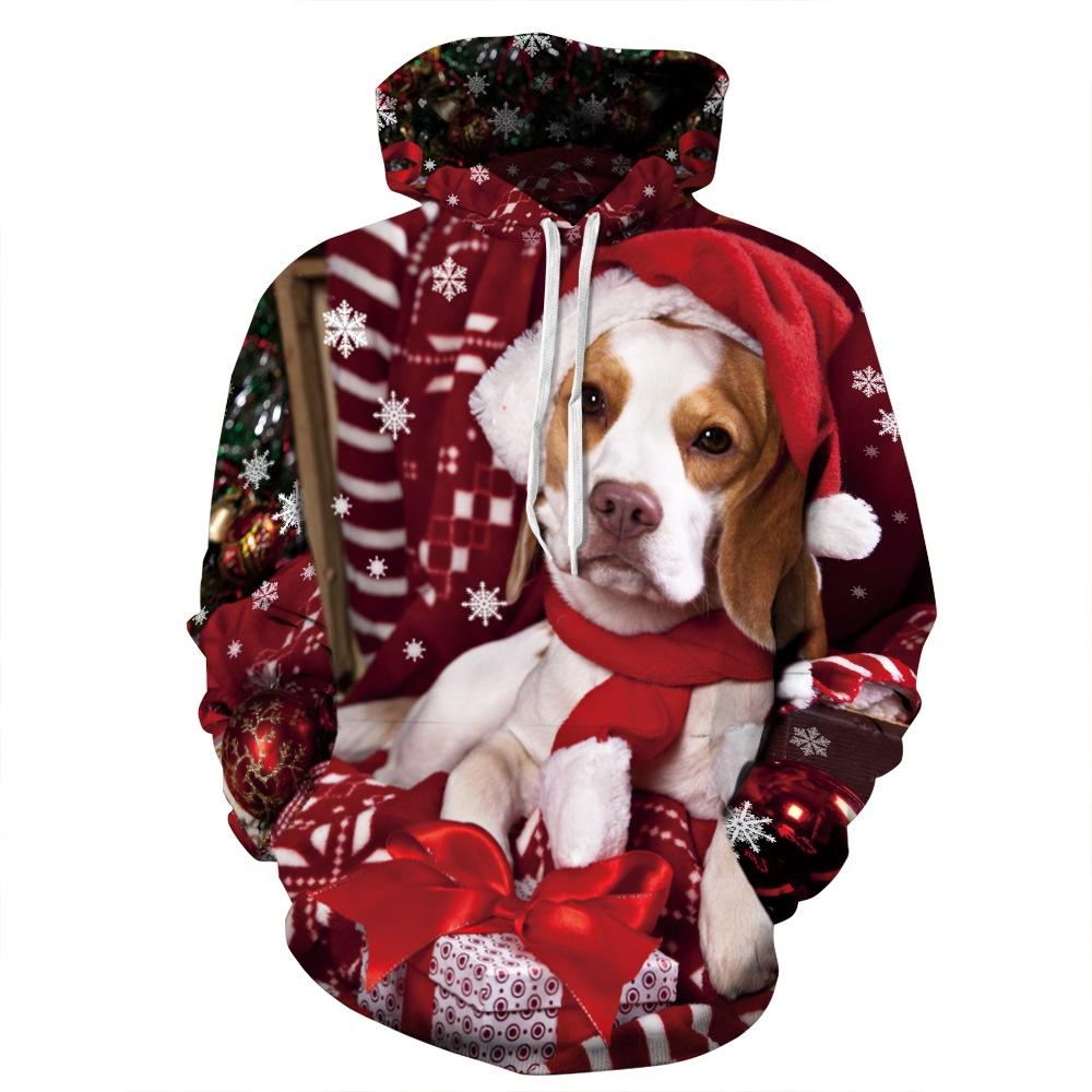 Festive Men Women Christmas 3d Graphic Printed Hoodie Sweatshirt Jumper Tops