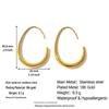 18K Gold Large Crescent Stud Earrings - Stainless Steel, Titanium, Waterproof European-American Design