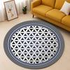 Blume des Lebens Teppich Heilige Geometrie Matte Boho Boden Mandala Kreis Matte Zen Dekorationsstück Metatron Teppich Yogaraum Dekor