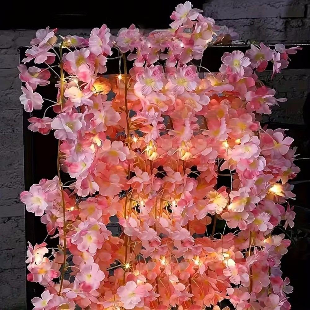 Kytice 2m 6,56ft Světelný řetěz Třešňový květ 20 LED Romantické umělé Sakura liány Květ Sakura DIY Pohádková světla Svatební
