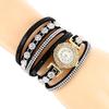 Montre Bracelet Enrouleur Mode Décontractée pour Femme - Montre-Bracelet à Quartz avec Bracelet en Cuir