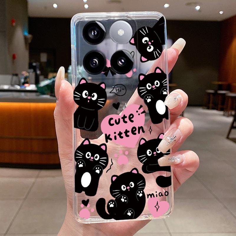 For Xiaomi 14T / Xiaomi 14T Pro Case Clear Luxury Fashion Butterfly Flower Soft TPU Silicone Casing Cover Transparent Phone Case