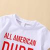 Casual Outfits Short Sleeve Tops Stars Striped Harem Shorts Independence Day 4th