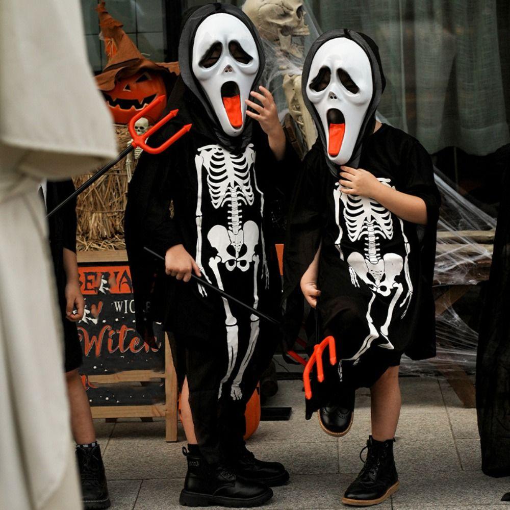 Funny Children's Skeleton Clothes Bones Halloween Dress Up Fashion Halloween Cosplay Costumes  Club