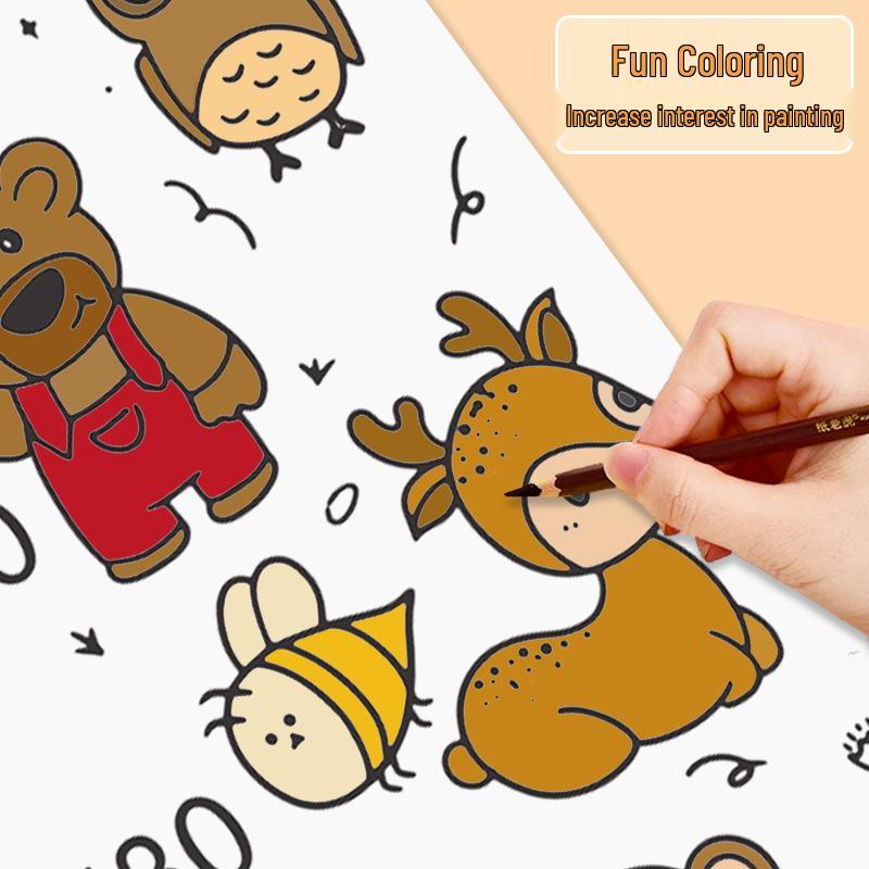 Self-Adhesive Children's Cartoon Graffiti Height Chart Ruler Wall Sticker