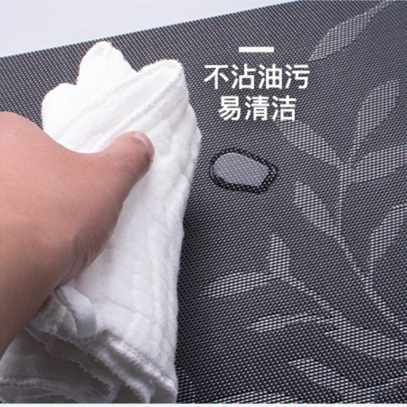 Nordic Leaf Jacquard PVC Placemat Heat-Resistant Washable Durable Table Mats Home Kitchen Hotel Dining Decor