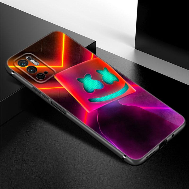 DJ Marshmallow Phone Case For Xiaomi Redmi Note 7 8 9 10 Lite 11 11E 11T 12 Pro 11S 4G 10T 5G 8T 9S 10S Soft TPU Black Cover