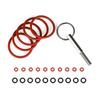 Professional Oval Head Bit Repair Set with Keyring Seal Rings Machines Repair Tool for Espresso Machine Servicing