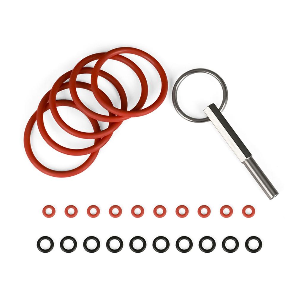 Professional Oval Head Bit Repair Set with Keyring Seal Rings Machines Repair Tool for Espresso Machine Servicing