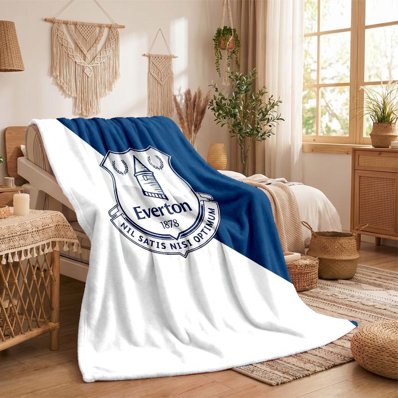 Everton Football Print Flannel Blanket Soft Warm Sofa Bed Throw Blanket For Home Office Bedroom