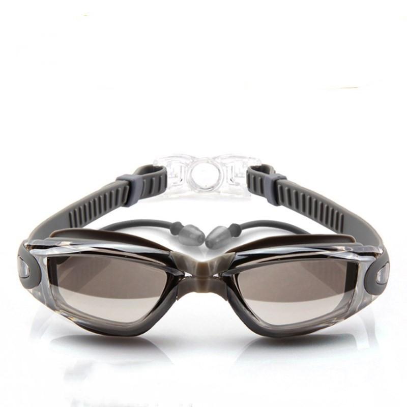 Anti Fog Swimming Goggles UV Glasses Adjustable Earbuds Nose Clip Adult Kids Eye Shield Goggles