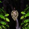 3PCS Solar Metal Olive Ball Water Drop Pendant Light Waterproof LED Outdoor Garden Landscape Lamp for Patio Yard Pathway Party Decor