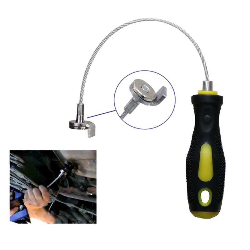 1Pcs Oil Sump Drain Plug Key Socket with Magnetic Sump Removal Tool Auto Repair Tools Gearbox Oil Drain Screw Disassembly Tool