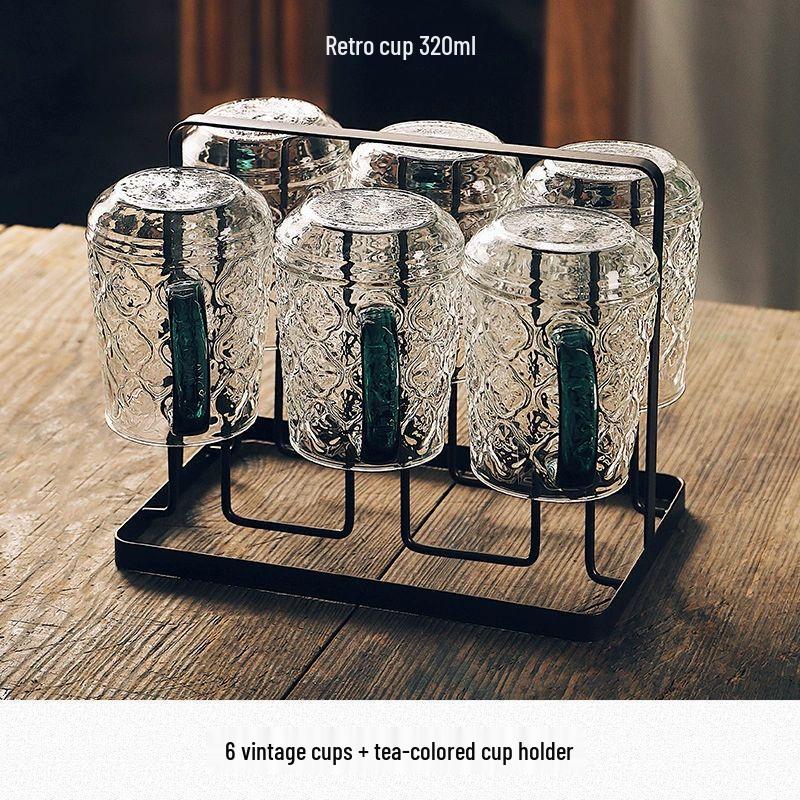 TXRMDX Retro Crabapple Flower Glass Tea Set