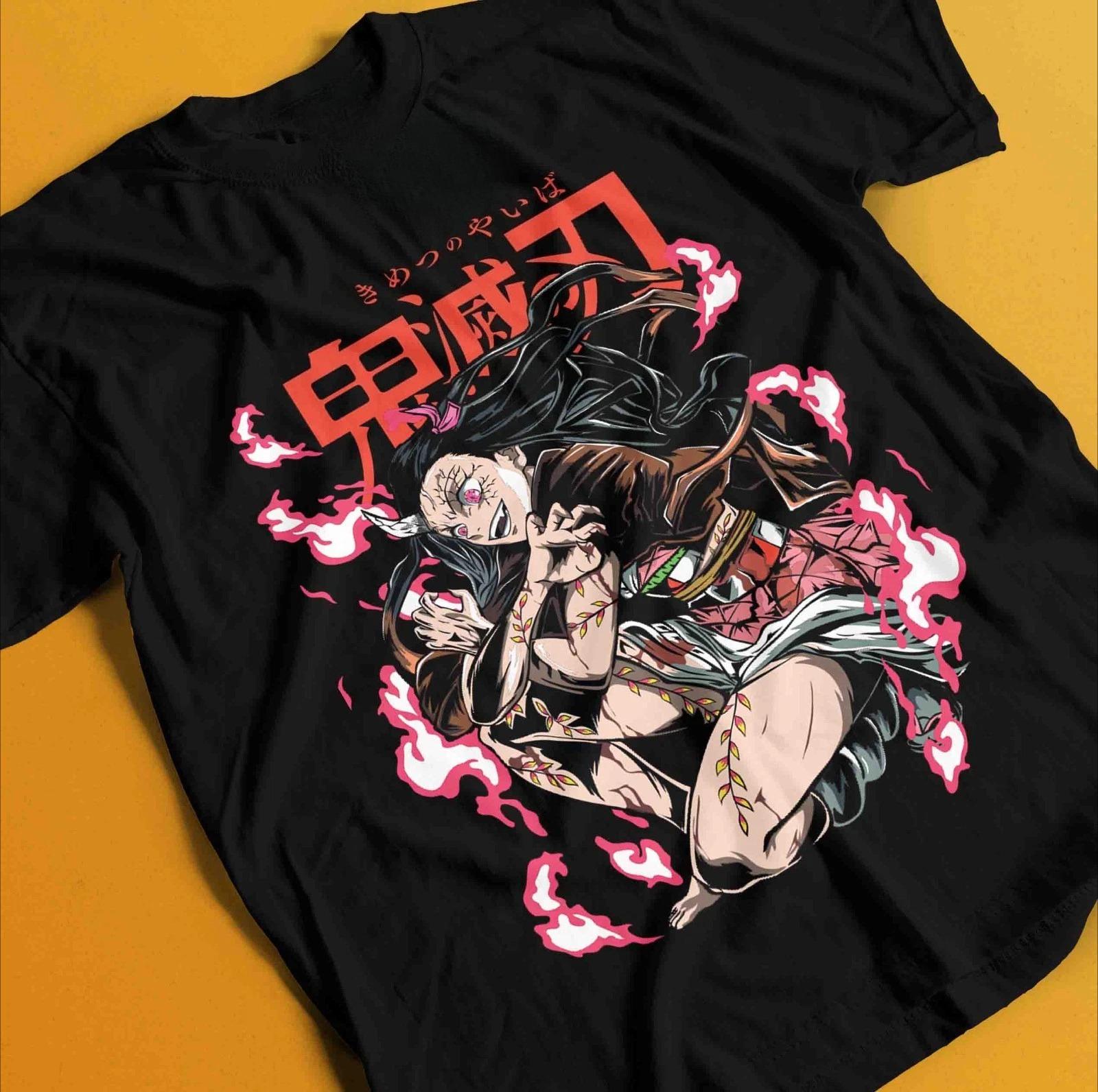 

Demon Slayer Shirt Nezuko Tshirt Tanjiro TShirt Muzan Doma Tee Inosuke Zenitsu Summer Unisexs and Womens Breathable Tshirt Top S