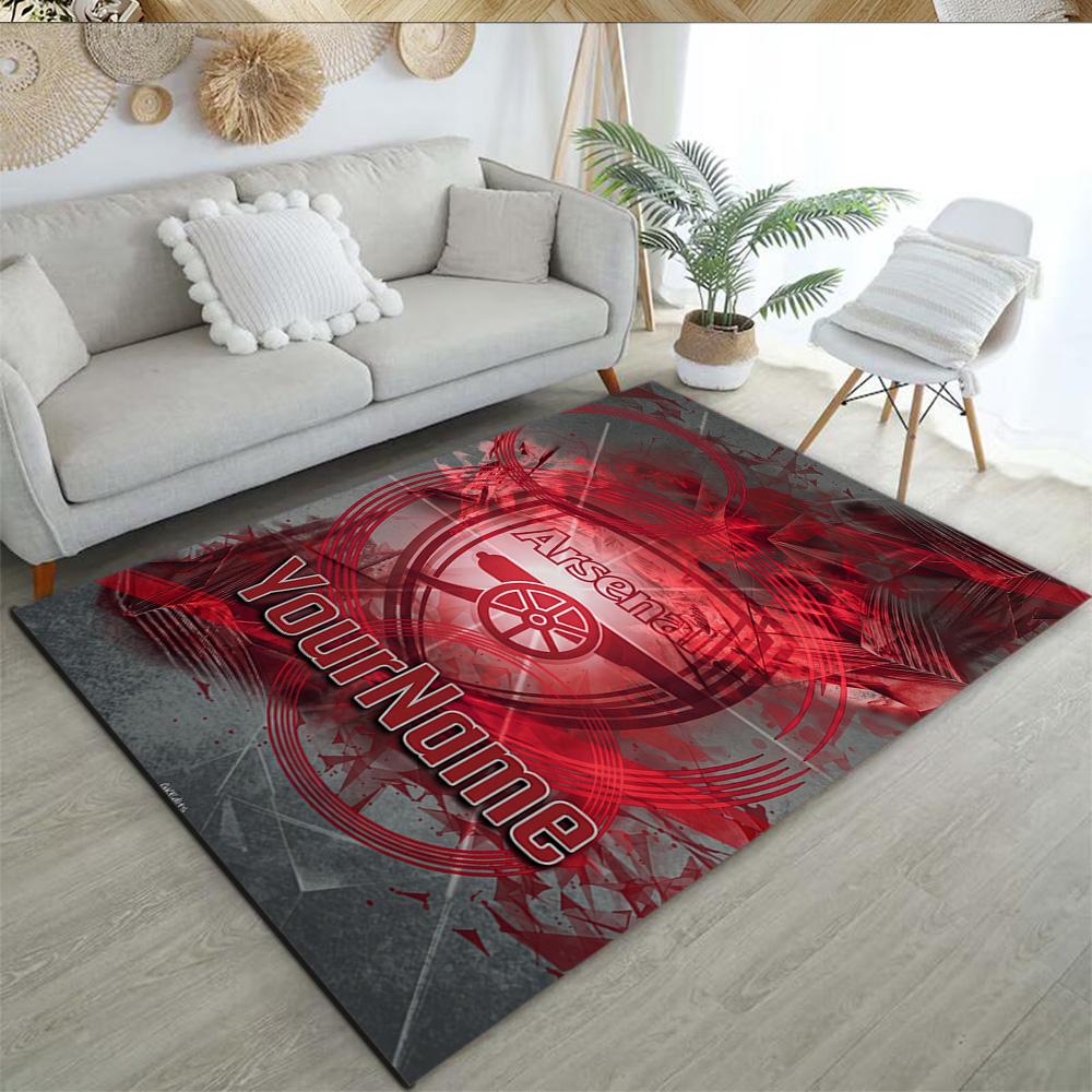 Arsenal Customize Text Carpet Suitable for Bedrooms Entryway Balcony Decorate room Anti-slip Rug Office home decor Best for Christmas