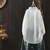 Cotton Women's Shirt Embroidery Elegant Blouse Long Sleeve Top Vintage Clothing Button Up White Shirts Ladies Office Outfit