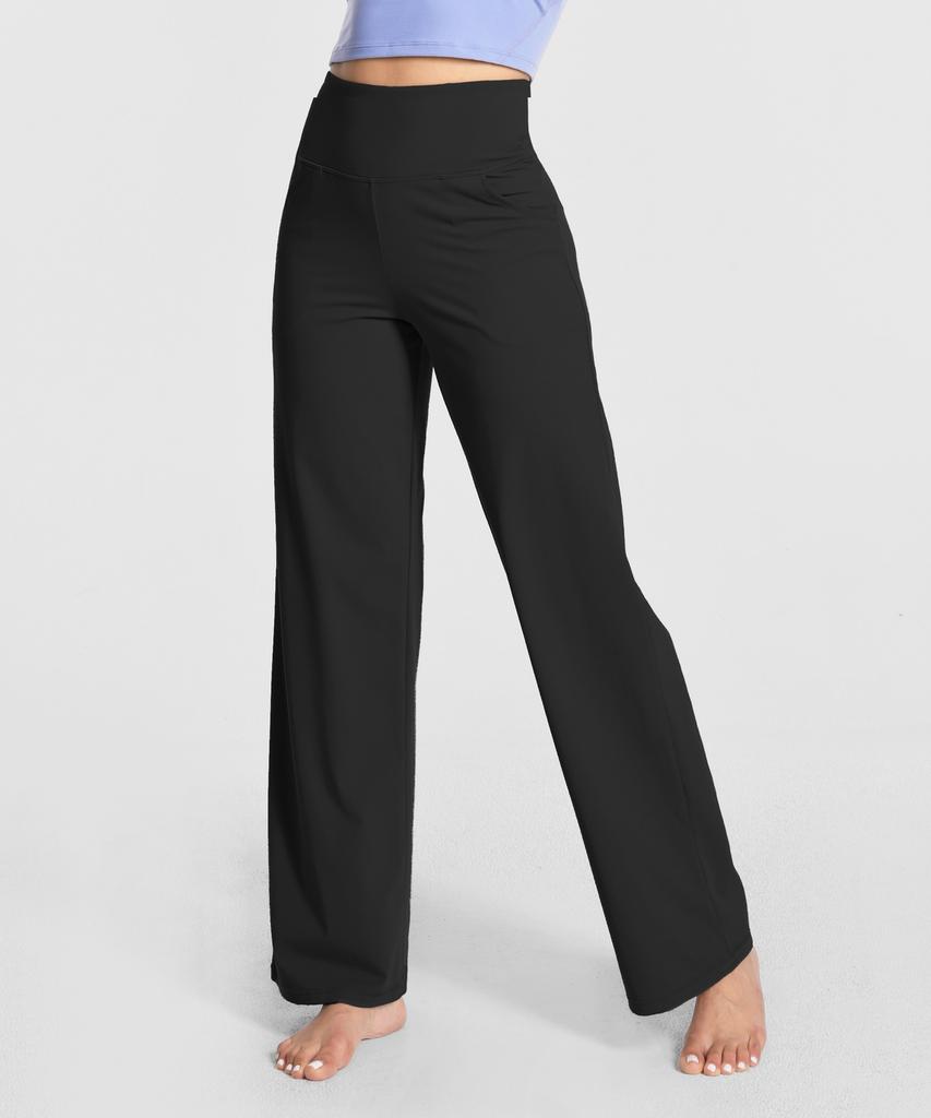 BUBBLELIME High-Waisted Wide Pants For Tall Women Long Legs Pocket Straight Pants C14 (A Type)
