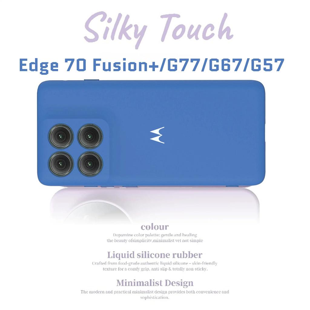 Liquid Silicone Original Case for Motorola Signature G87 G77/67/57/47/37/17 Power Edge 70 Pro Ultra Fusion+ 60 Stylus Neo Cover