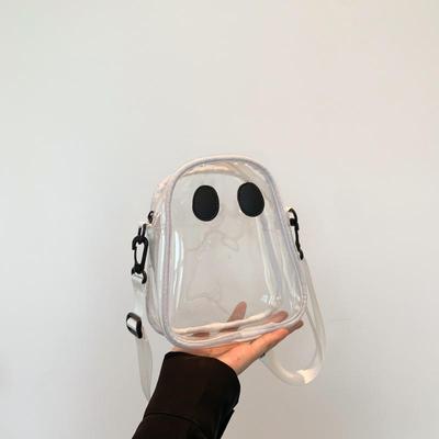 PVC Transparent Shoulder Bags Halloween Ghost Clear Crossbody Bag Candy Color Reusable Messenger Bag For Women CLE